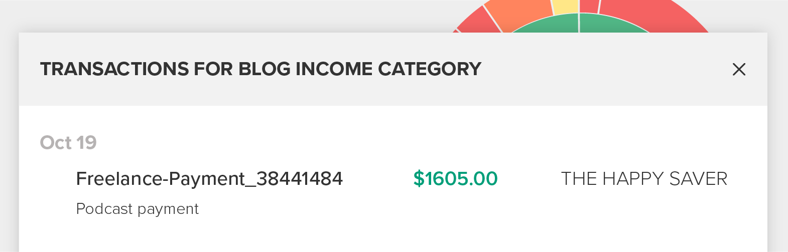 Freelance income catergorized in PocketSmith for tax calculation