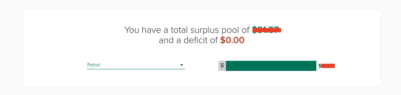 Seb redistributes the surplus in his Petrol budget with PocketSmith's Rollover Budgeting tool